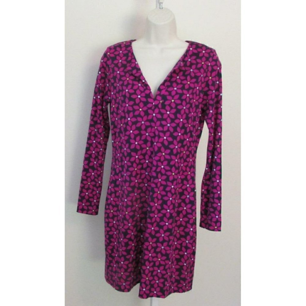 DVF Diane von Furstenberg Reina Floral check tunic dress pink purple navy new 8